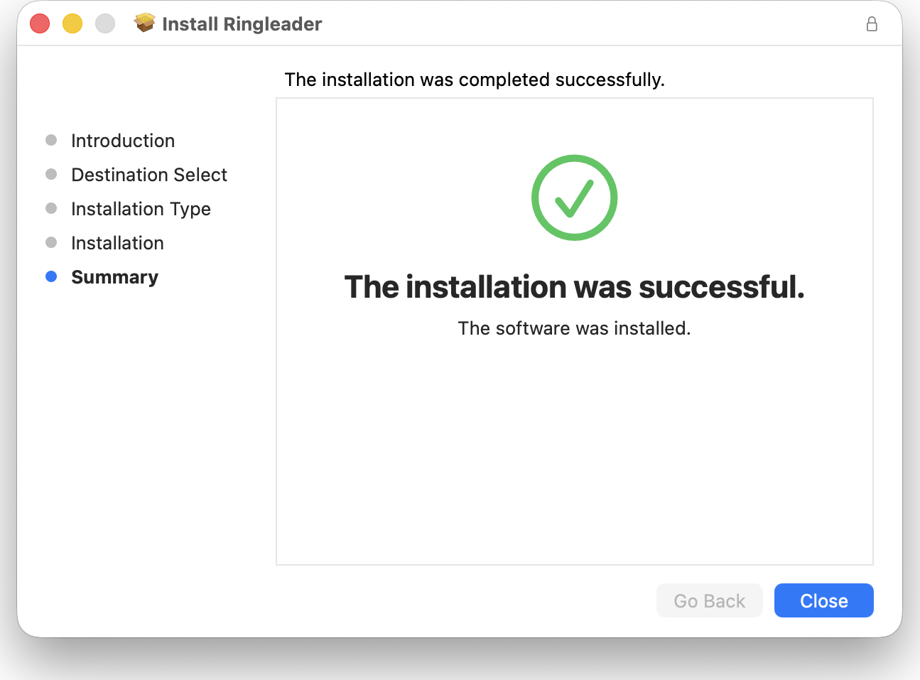 Installation complete.